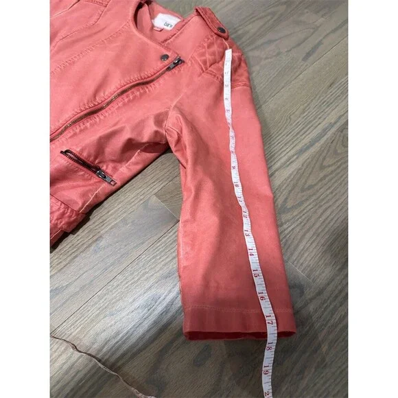 Bar III Jacket Womens Size M Tangerine Moto Biker Asym Zip Quilted Short - Picture 8 of 10